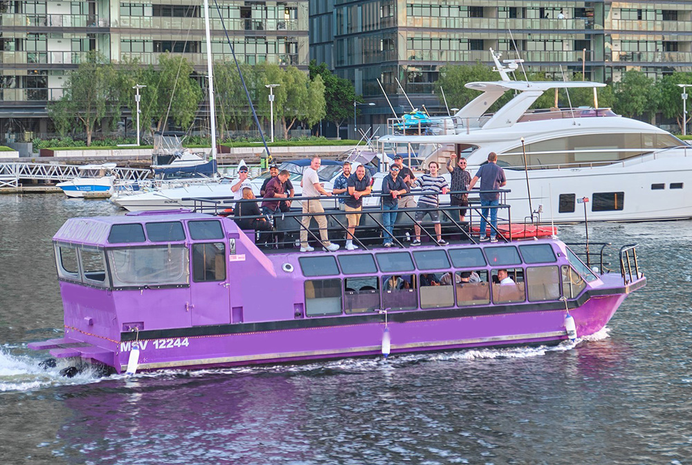 Purple Party Boat Melbourne 1